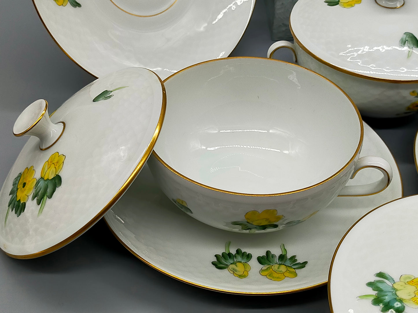 Bing & Grøndahl Suppentassen Set – Handbemalt Porzellan