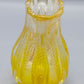 Elegante Murano Glasvase – Gelb Mit Goldflitter Und Wellenrand
