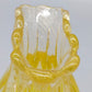 Elegante Murano Glasvase – Gelb Mit Goldflitter Und Wellenrand