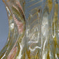 Elegante Murano Glasvase – Gelb Mit Goldflitter Und Wellenrand