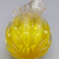 Elegante Murano Glasvase – Gelb Mit Goldflitter Und Wellenrand