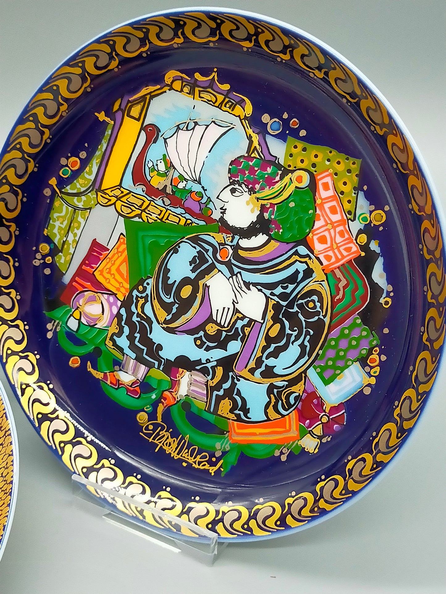 Rosenthal Björn Wiinblad Porzellan Teller Aladin – Handbemalt