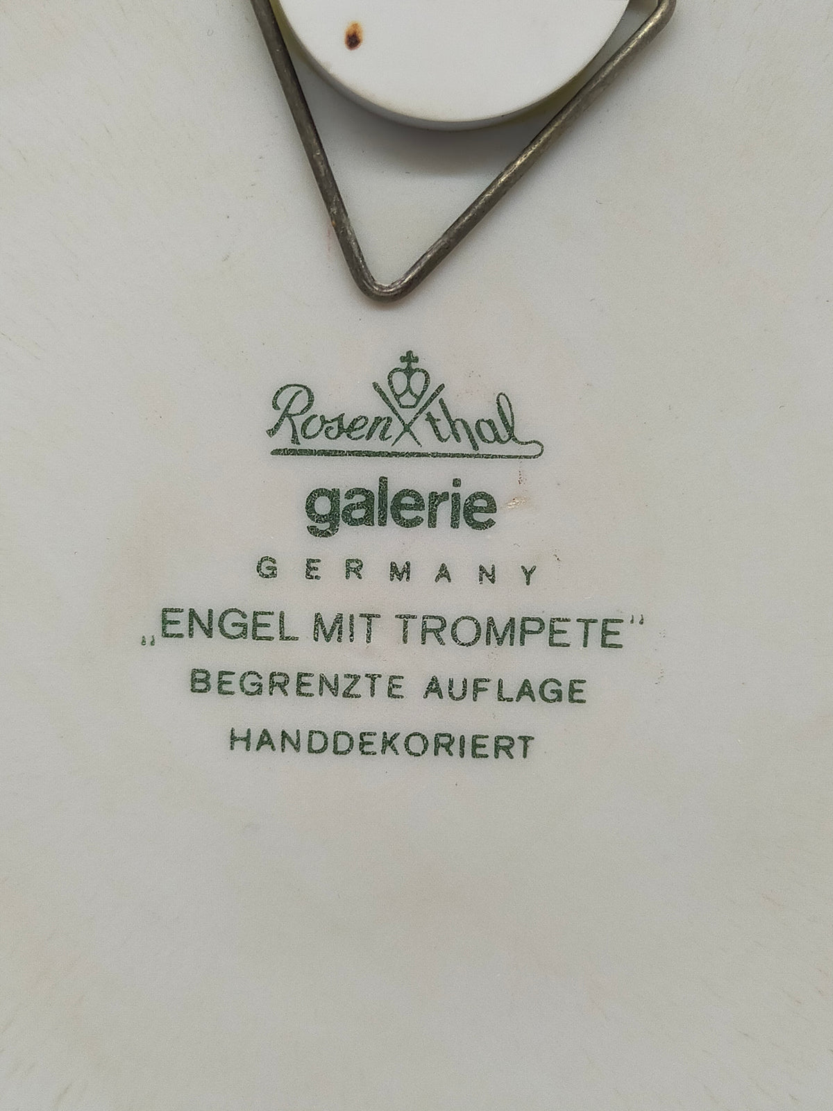 Rosenthal Porzellan Wandteller Engel mit Trompete Björn Wiinblad