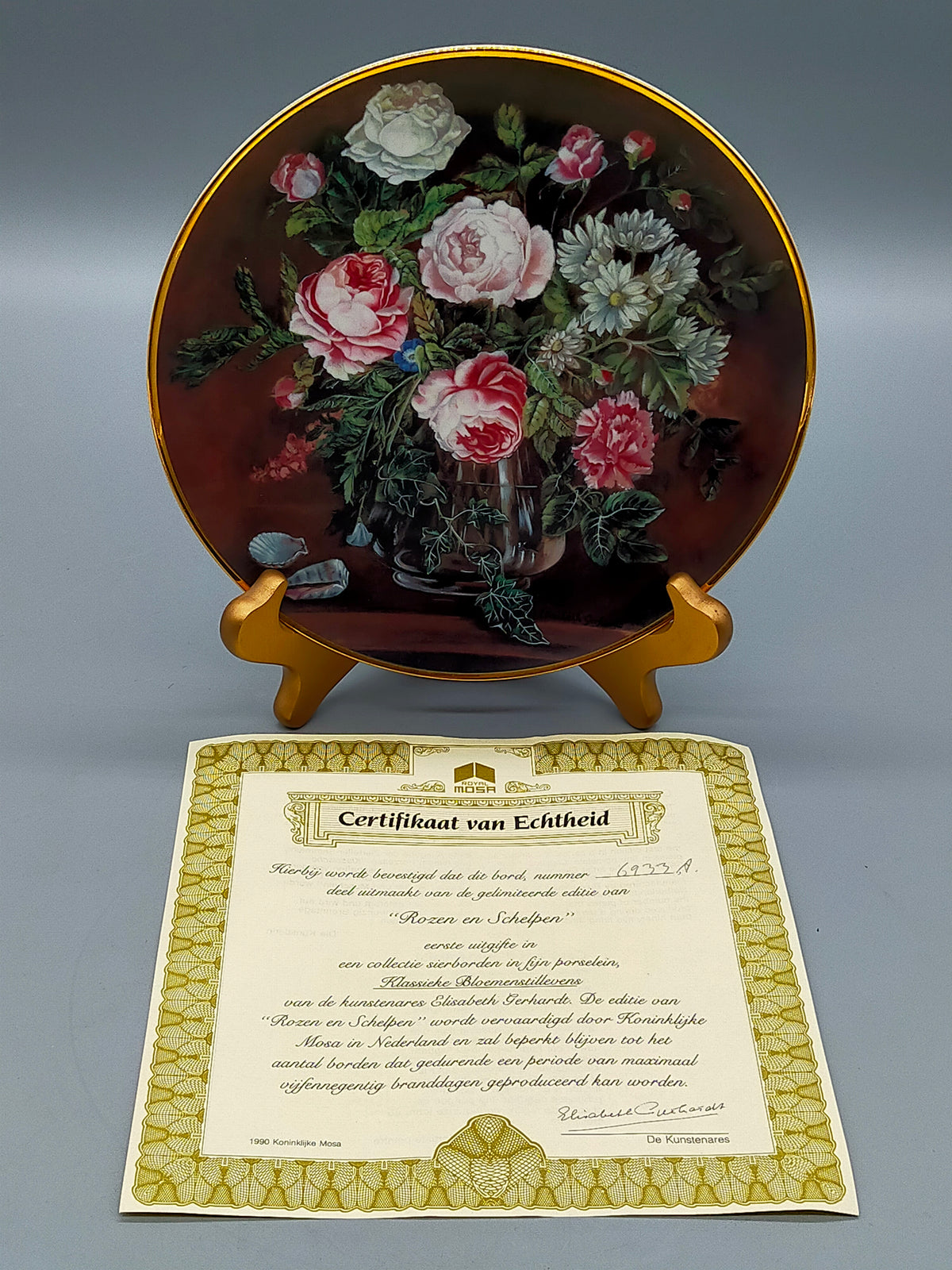 Porzellan MOSA Sierteller Rozen en Schelpen Elisabeth Gerhardt