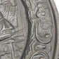 Antiker Zierteller Gusseisen Relief Tavernenszene Wandschmuck