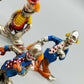6er Set Antike Clown Figuren – Handbemalte Metall Aus Italy