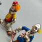 6er Set Antike Clown Figuren – Handbemalte Metall Aus Italy