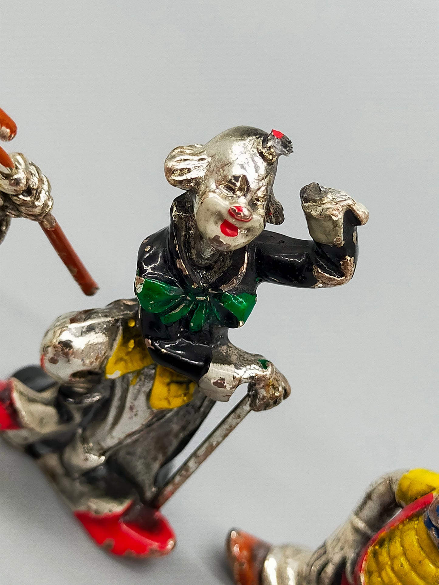 6er Set Antike Clown Figuren – Handbemalte Metall Aus Italy