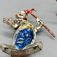 6er Set Antike Clown Figuren – Handbemalte Metall Aus Italy