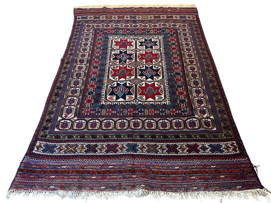 Orientteppich handgeknüpft 248x157 cm antik Kelim Sumach