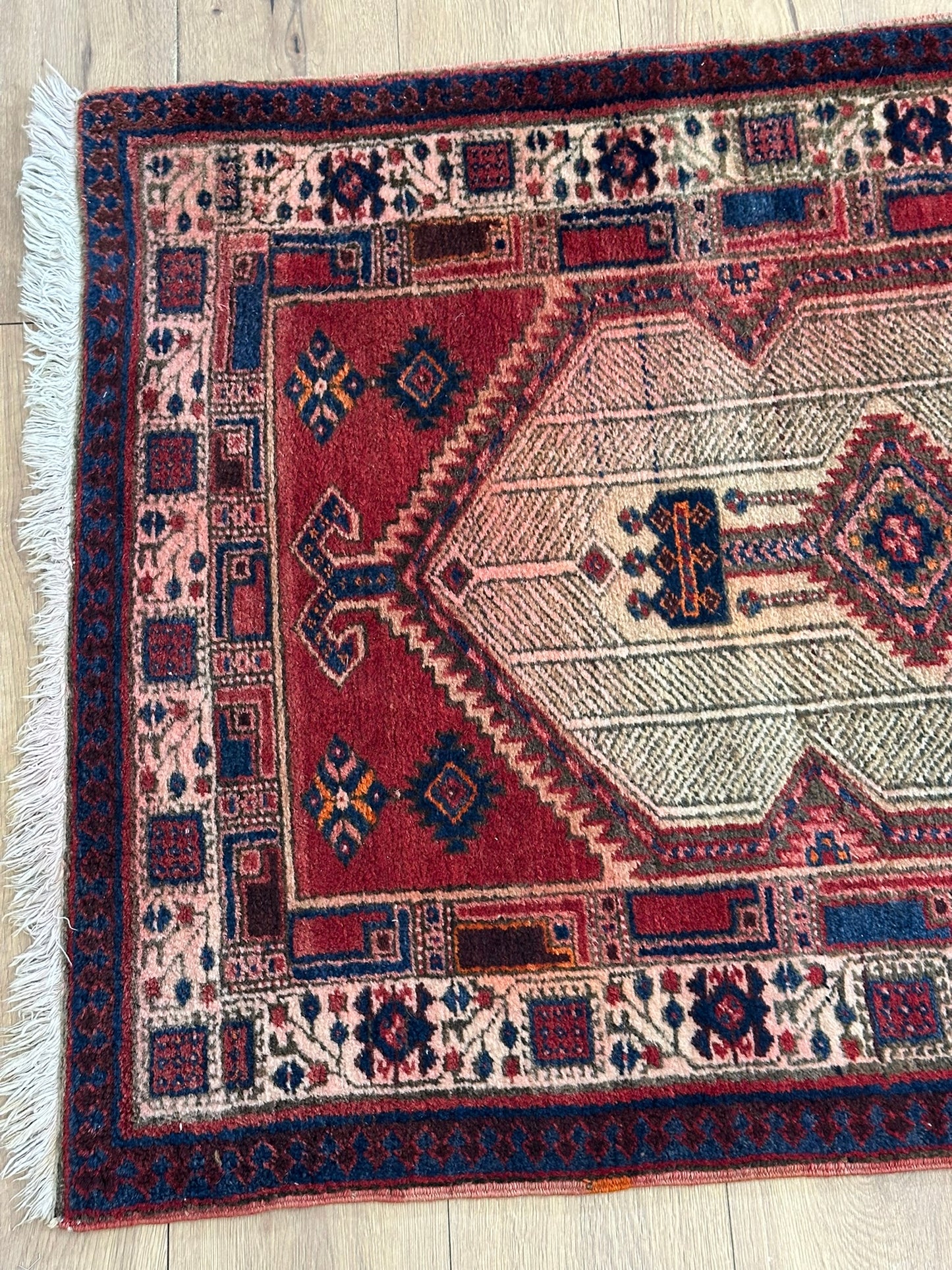Orientteppich handgeknüpft Sarab Art Deco Läufer 340x90 cm