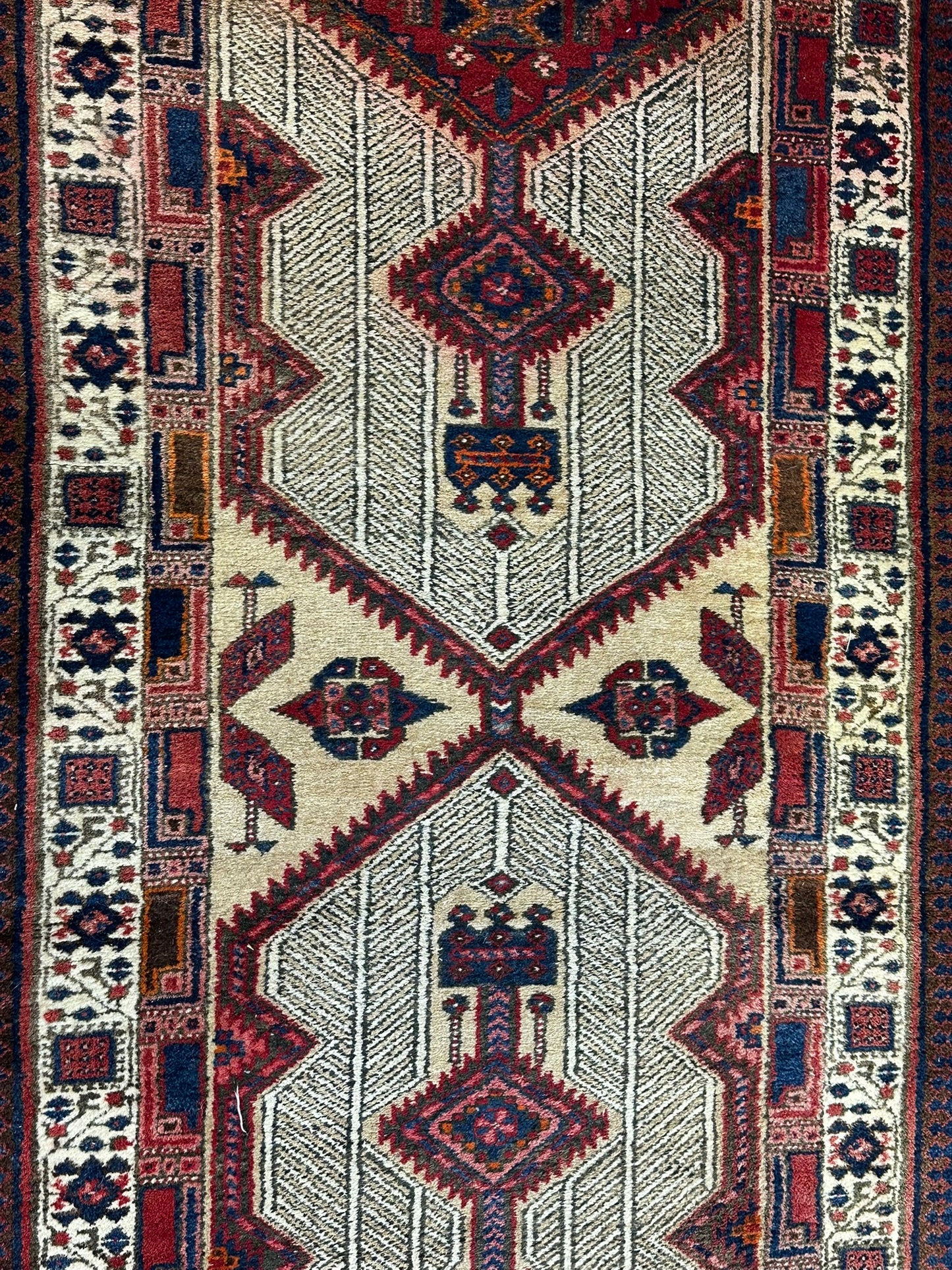 Orientteppich handgeknüpft Sarab Art Deco Läufer 340x90 cm
