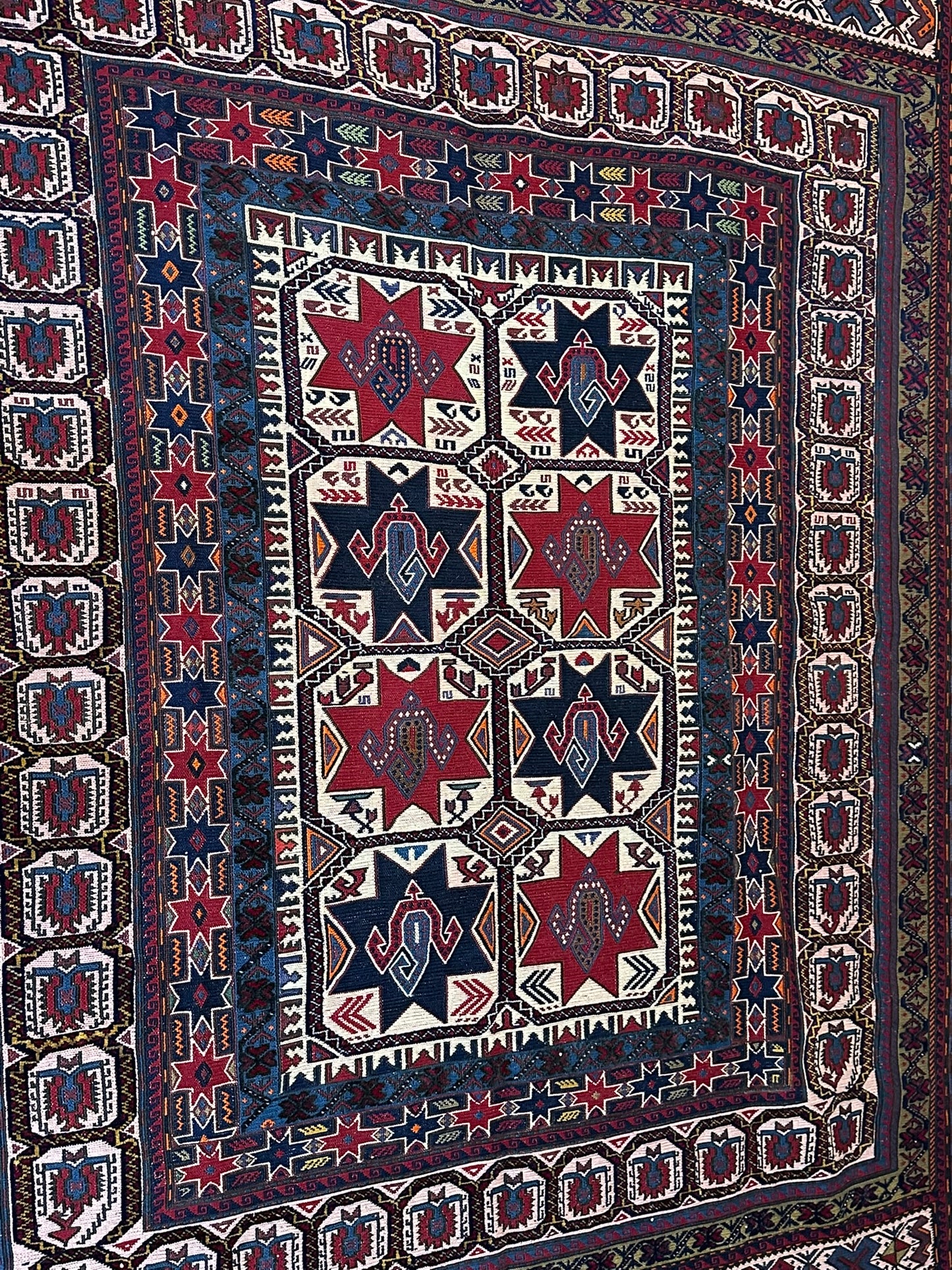 Orientteppich handgeknüpft 248x157 cm antik Kelim Sumach