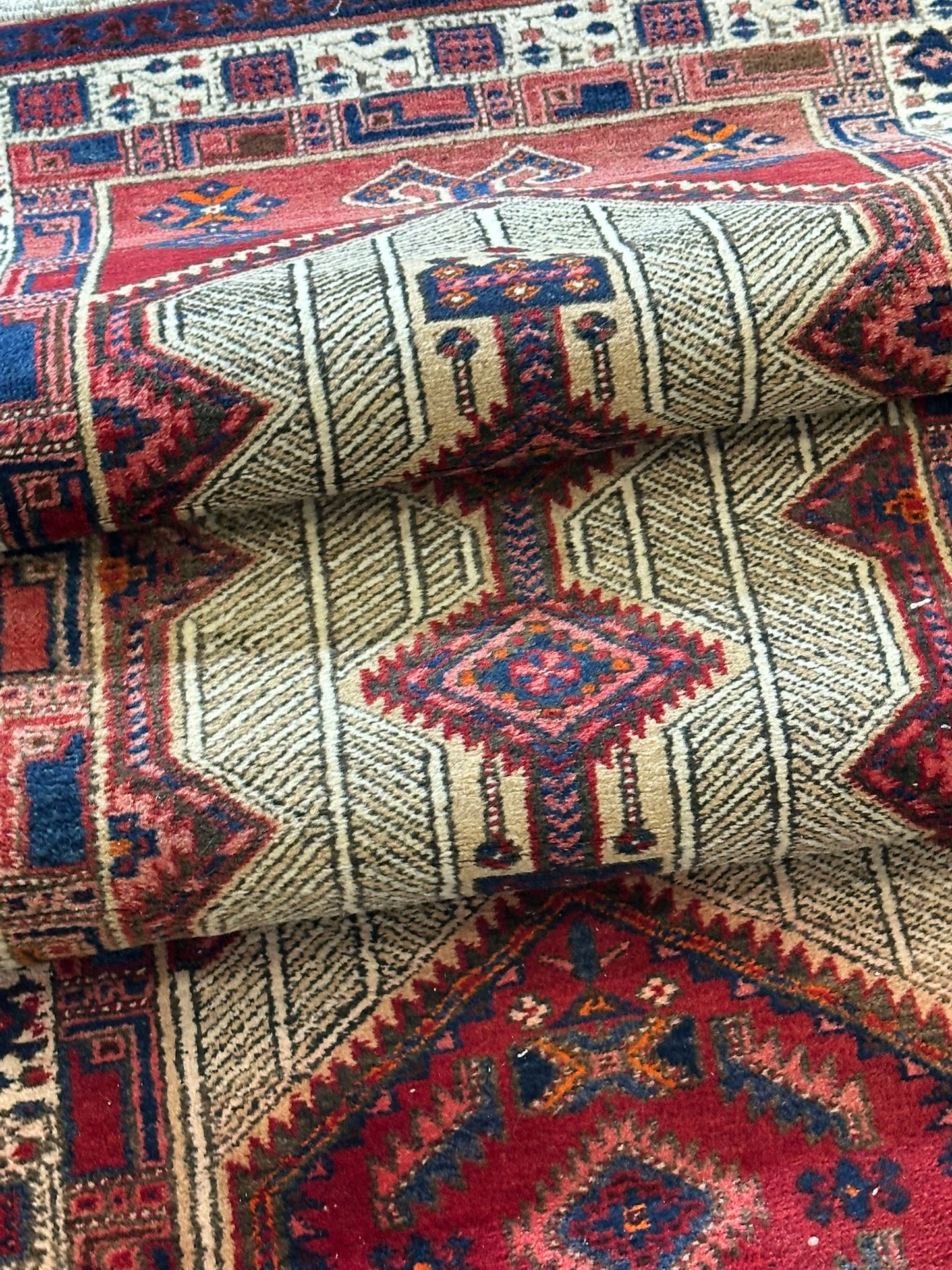 Orientteppich handgeknüpft Sarab Art Deco Läufer 340x90 cm