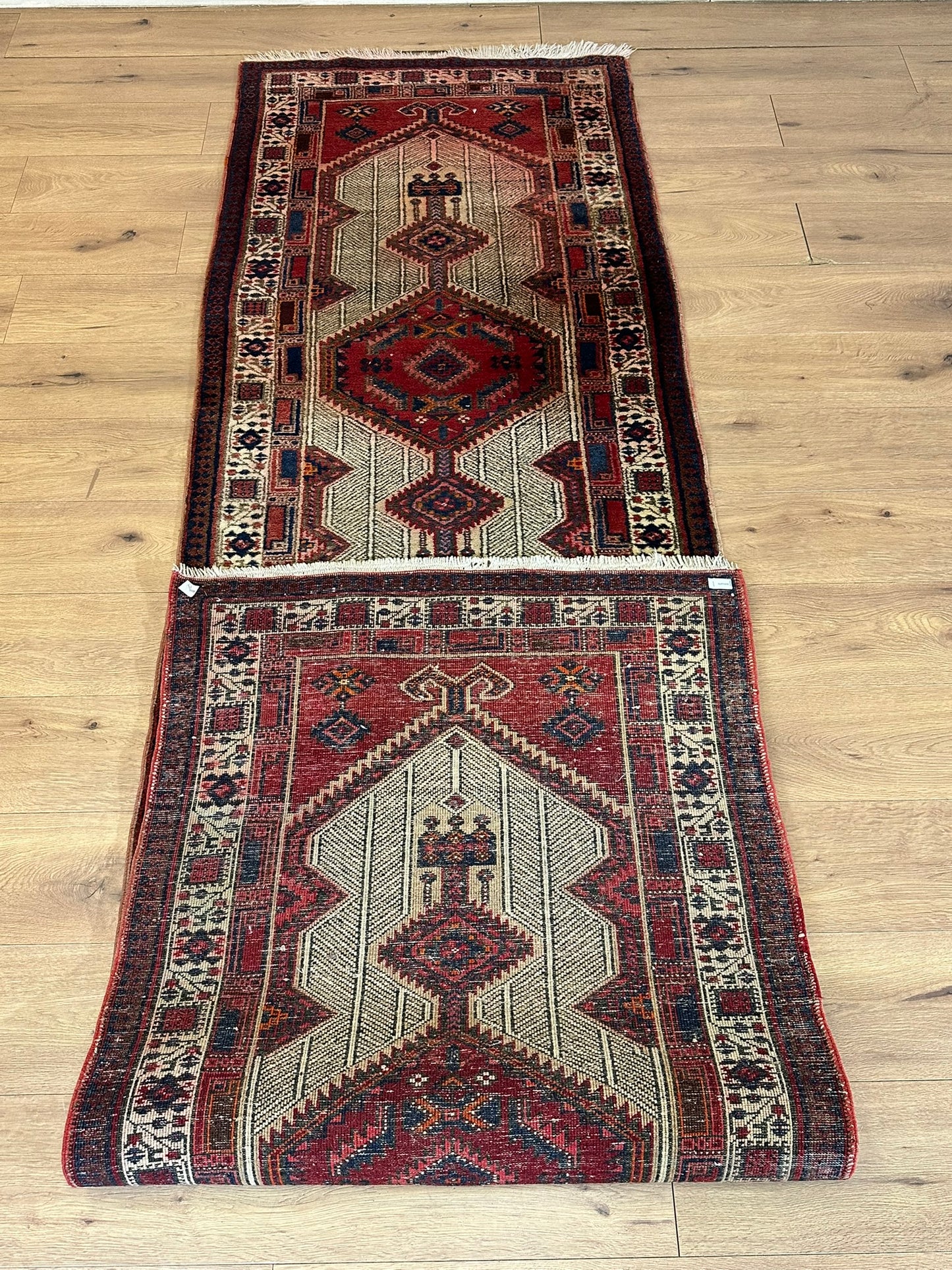 Orientteppich handgeknüpft Sarab Art Deco Läufer 340x90 cm