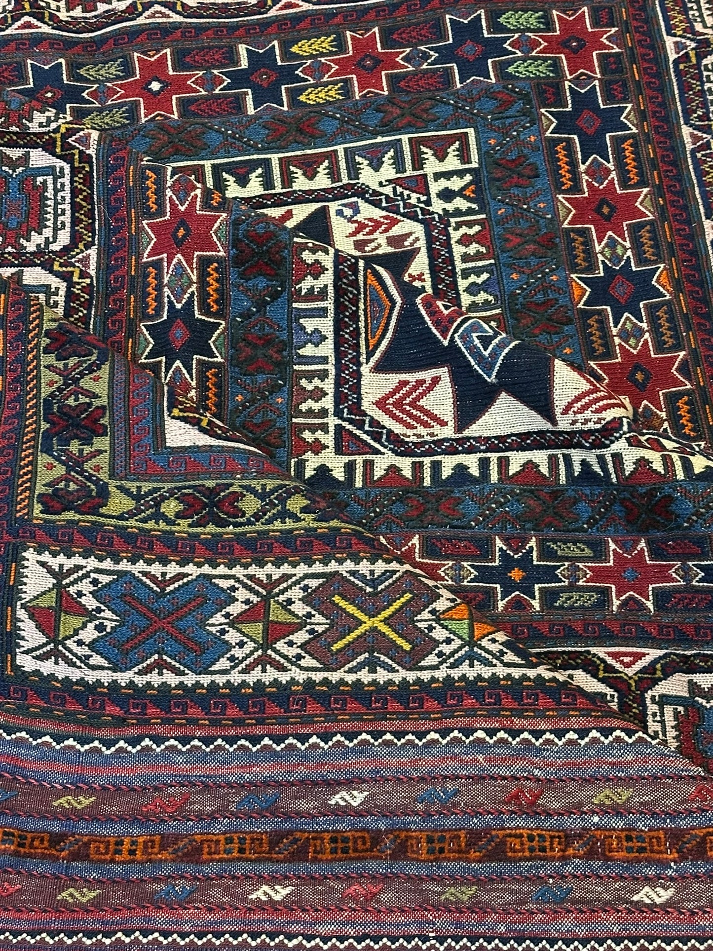 Orientteppich handgeknüpft 248x157 cm antik Kelim Sumach