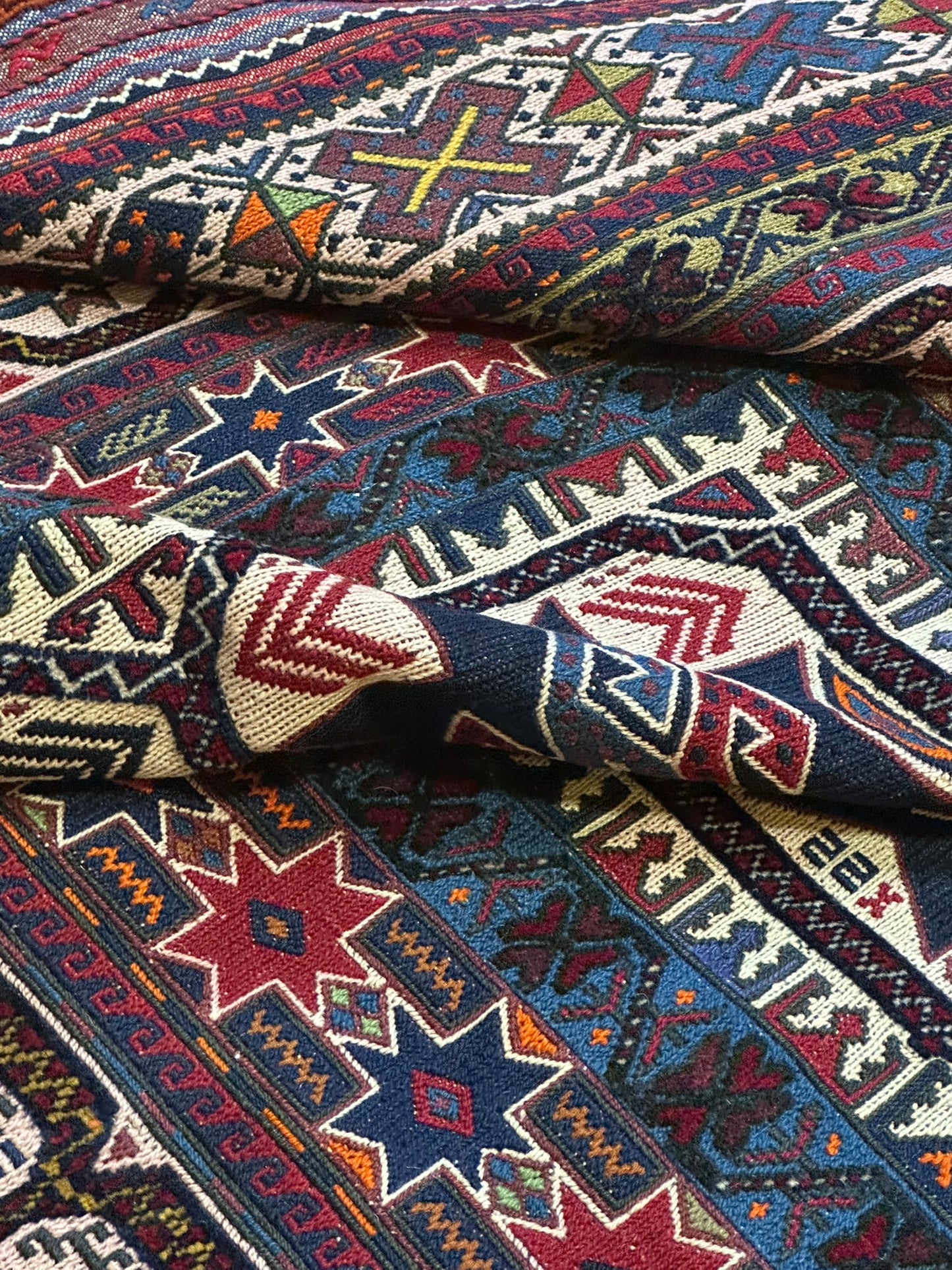 Orientteppich handgeknüpft 248x157 cm antik Kelim Sumach