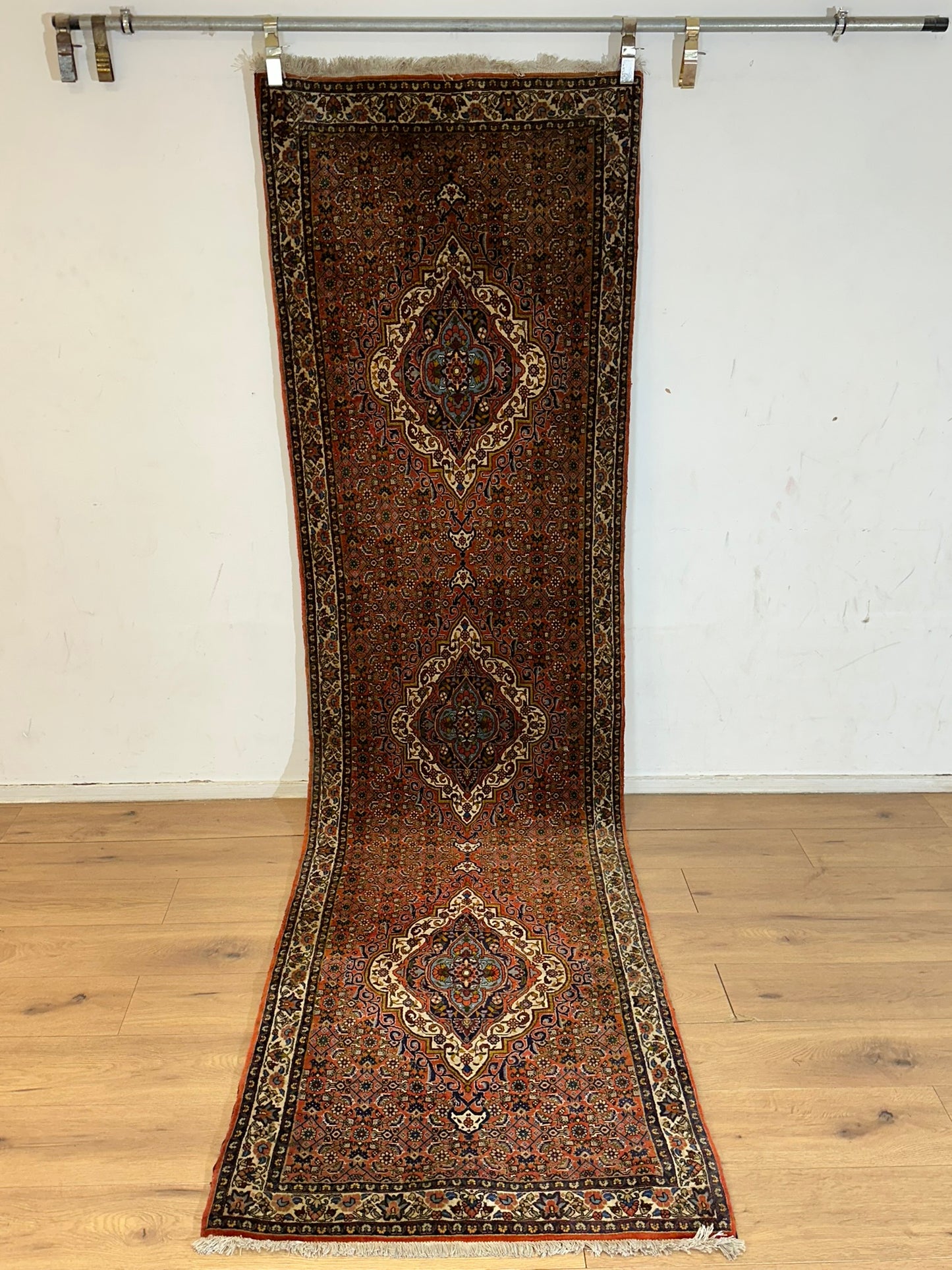 Orientteppich handgeknüpft Bidjar Läufer 320x90 cm