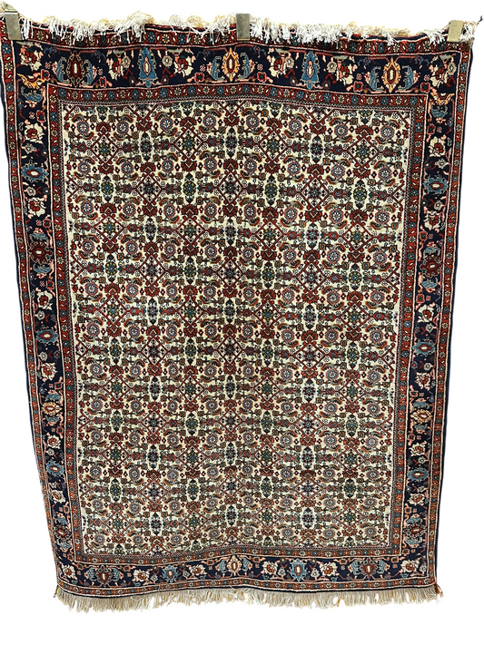 Orientteppich handgeknüpft Bidjar 151x114 cm Korkwolle