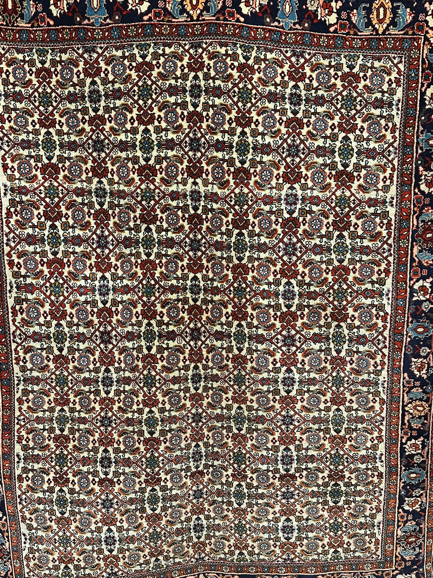 Orientteppich handgeknüpft Bidjar 151x114 cm Korkwolle
