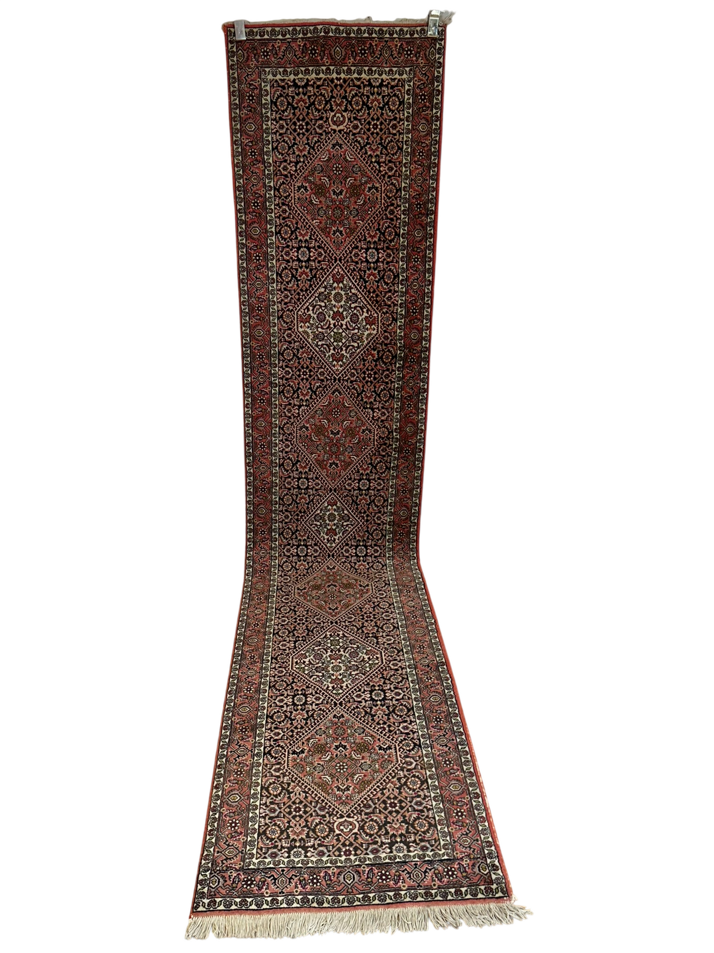 Orientteppich handgeknüpft Bidjar Zanjan Läufer 345x70 cm