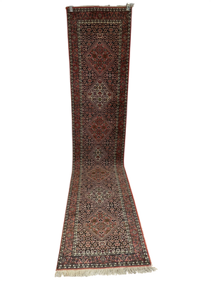 Orientteppich handgeknüpft Bidjar Zanjan Läufer 345x70 cm