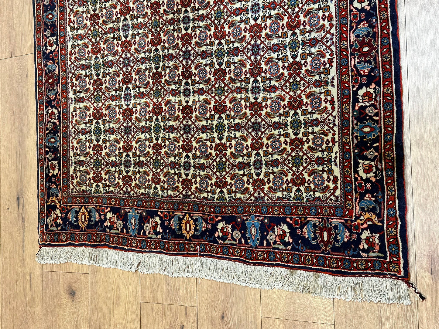 Orientteppich handgeknüpft Bidjar 151x114 cm Korkwolle