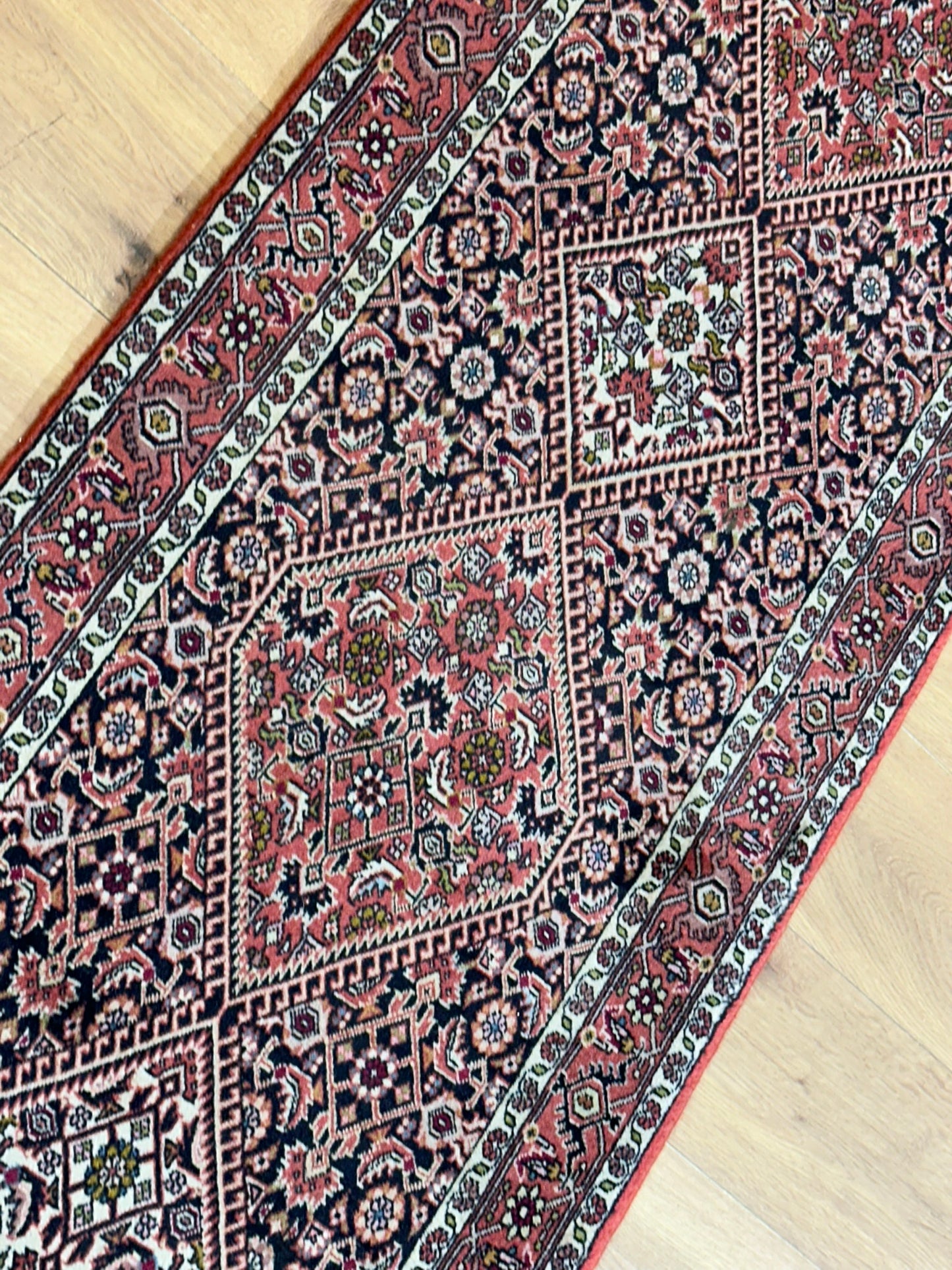 Orientteppich handgeknüpft Bidjar Zanjan Läufer 345x70 cm