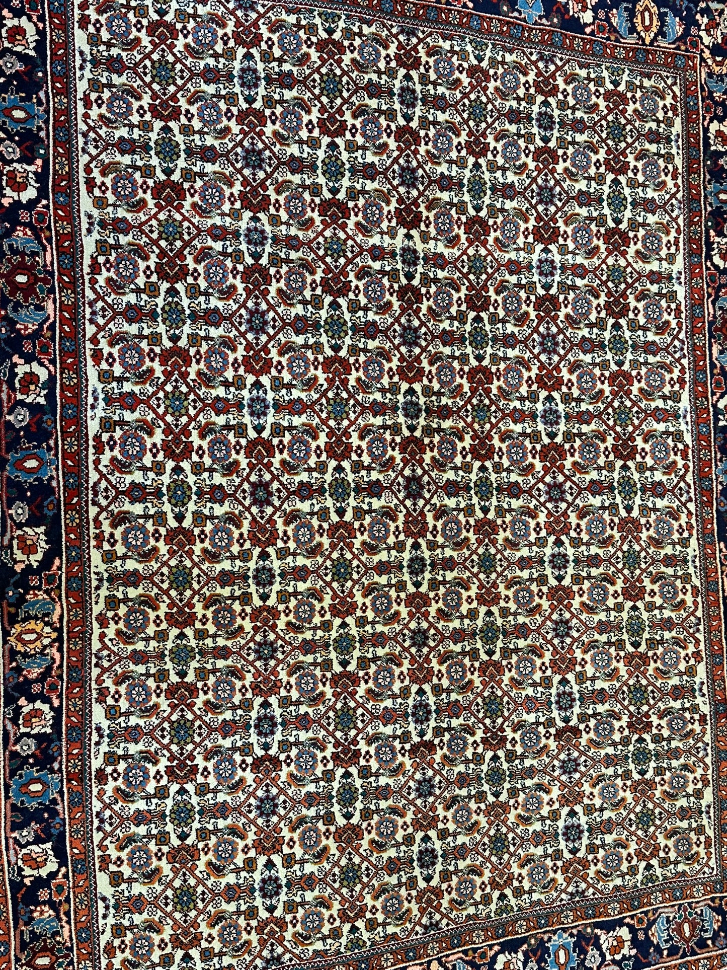Orientteppich handgeknüpft Bidjar 151x114 cm Korkwolle