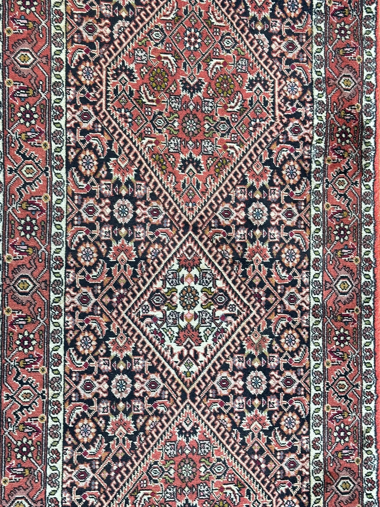 Orientteppich handgeknüpft Bidjar Zanjan Läufer 345x70 cm