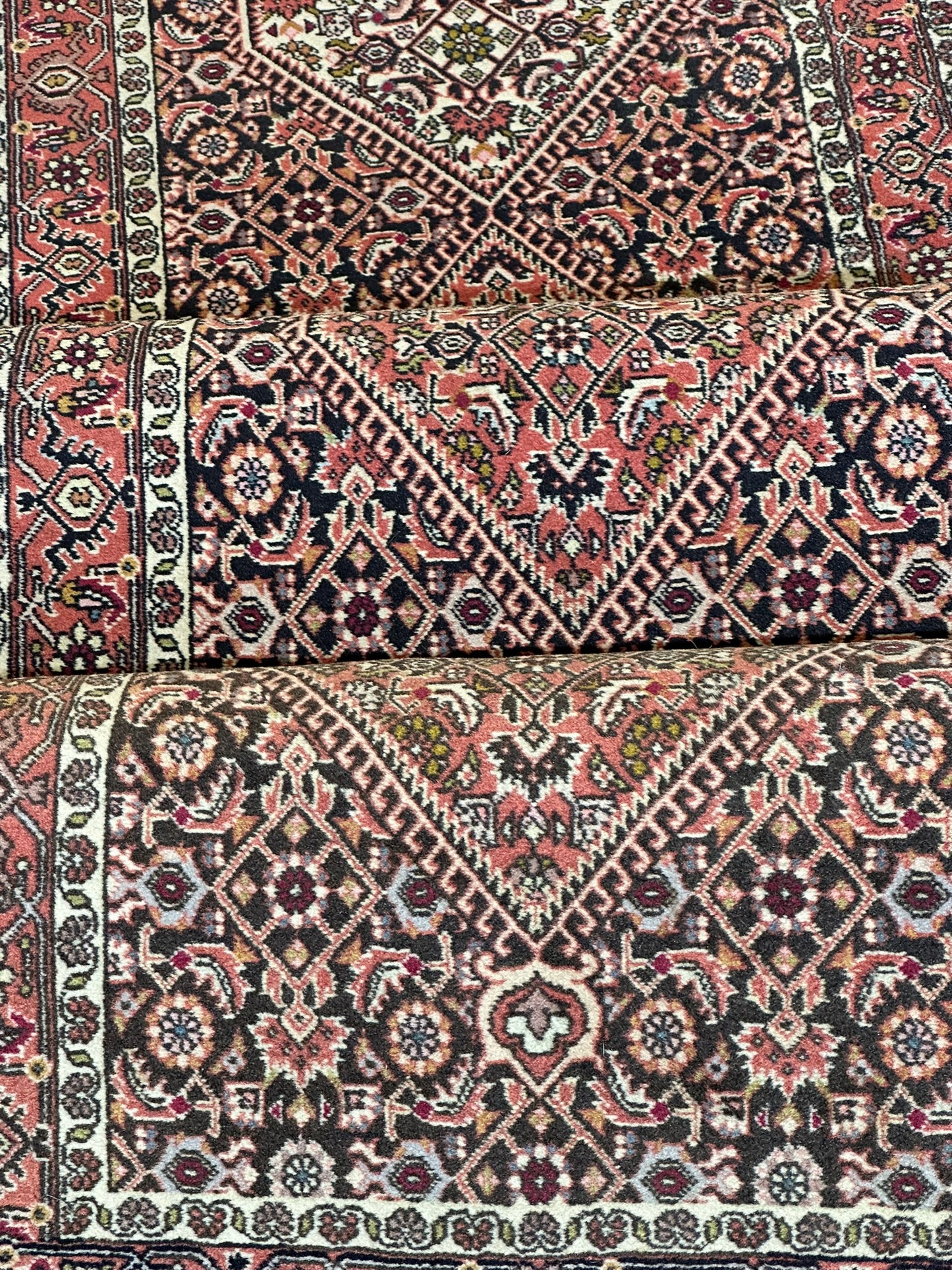 Orientteppich handgeknüpft Bidjar Zanjan Läufer 345x70 cm