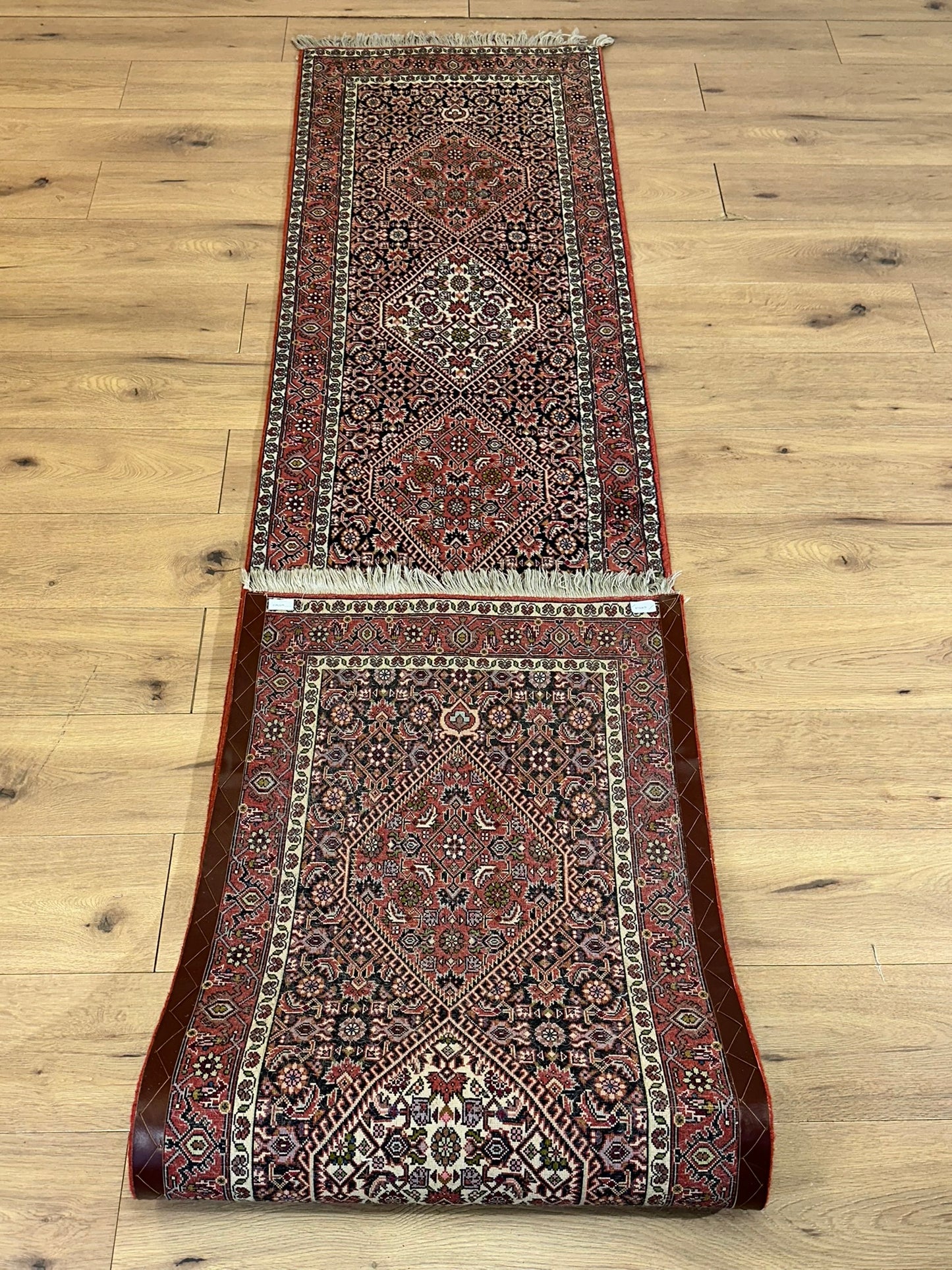 Orientteppich handgeknüpft Bidjar Zanjan Läufer 345x70 cm