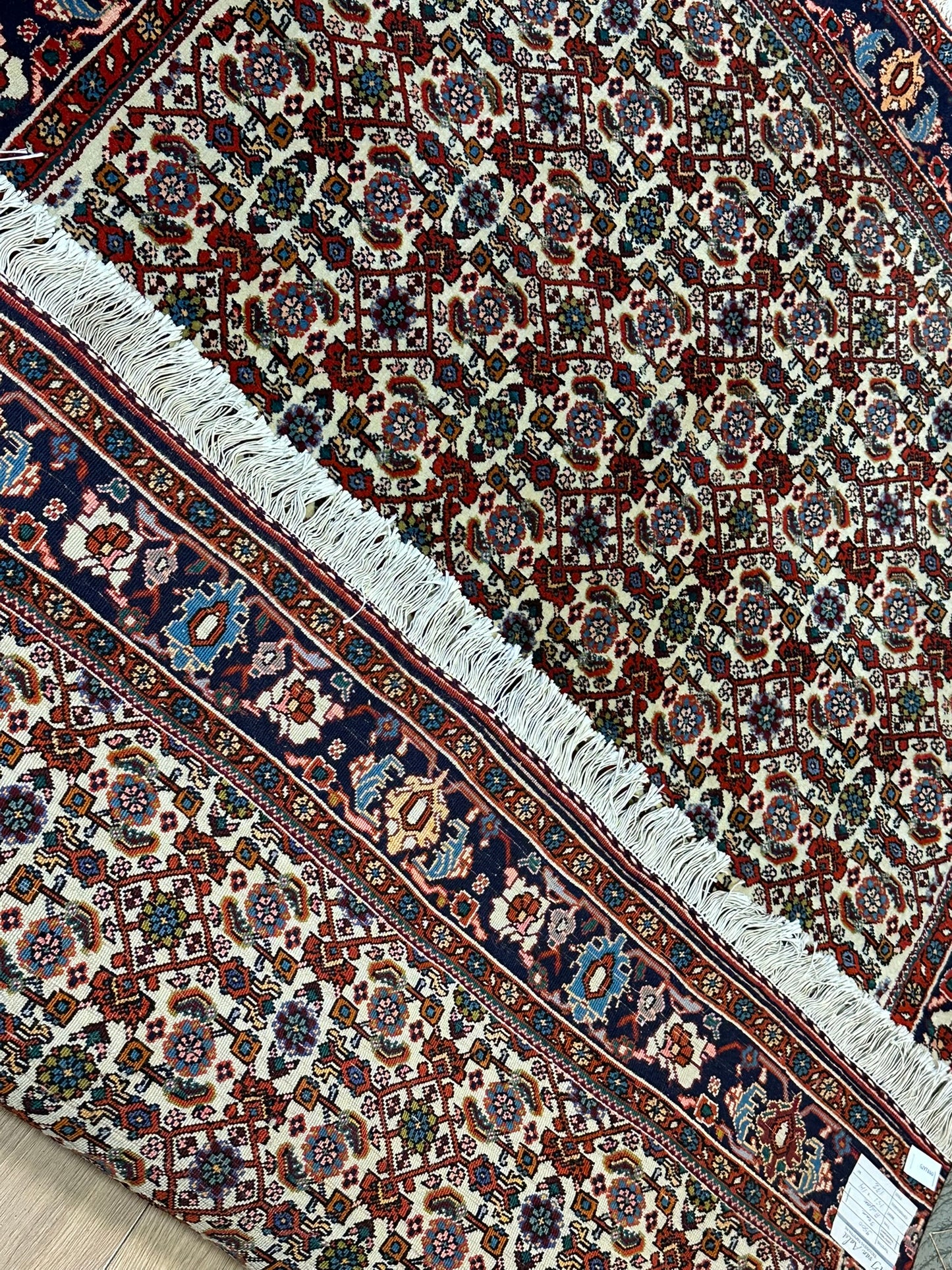 Orientteppich handgeknüpft Bidjar 151x114 cm Korkwolle