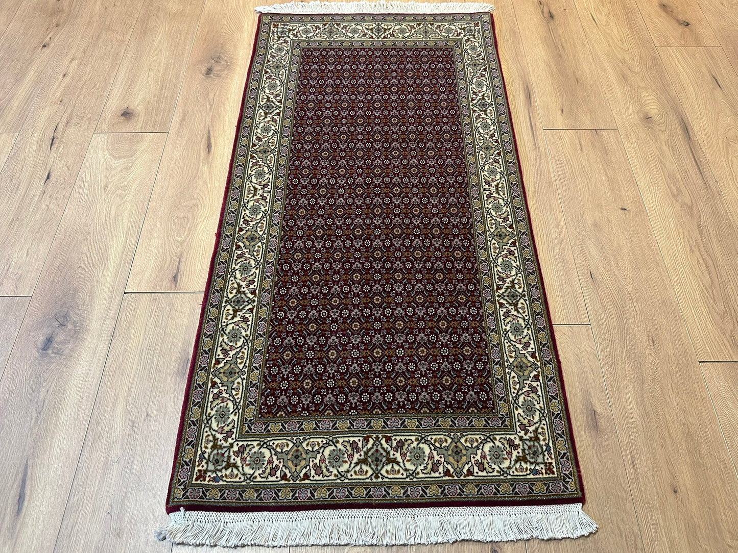 Orientteppich handgeknüpft ANTIK Bidjar 141x72 cm Korkwolle