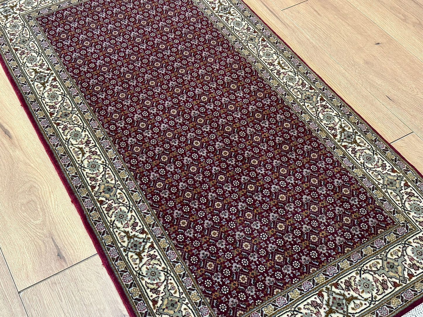 Orientteppich handgeknüpft ANTIK Bidjar 141x72 cm Korkwolle