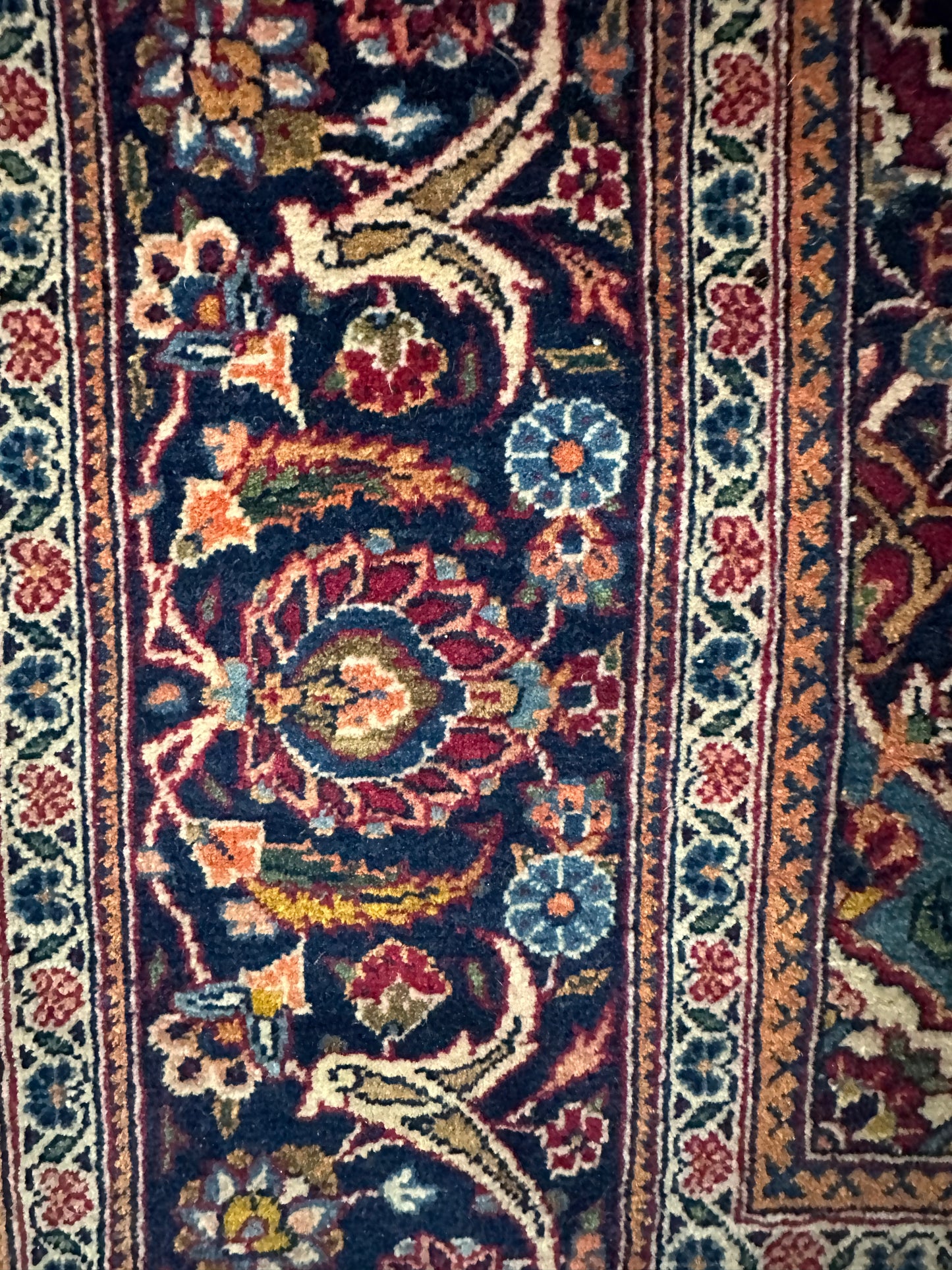 Zeitlose Schönheit Antiker handgeknüpfter Perser Orientteppich Keschan