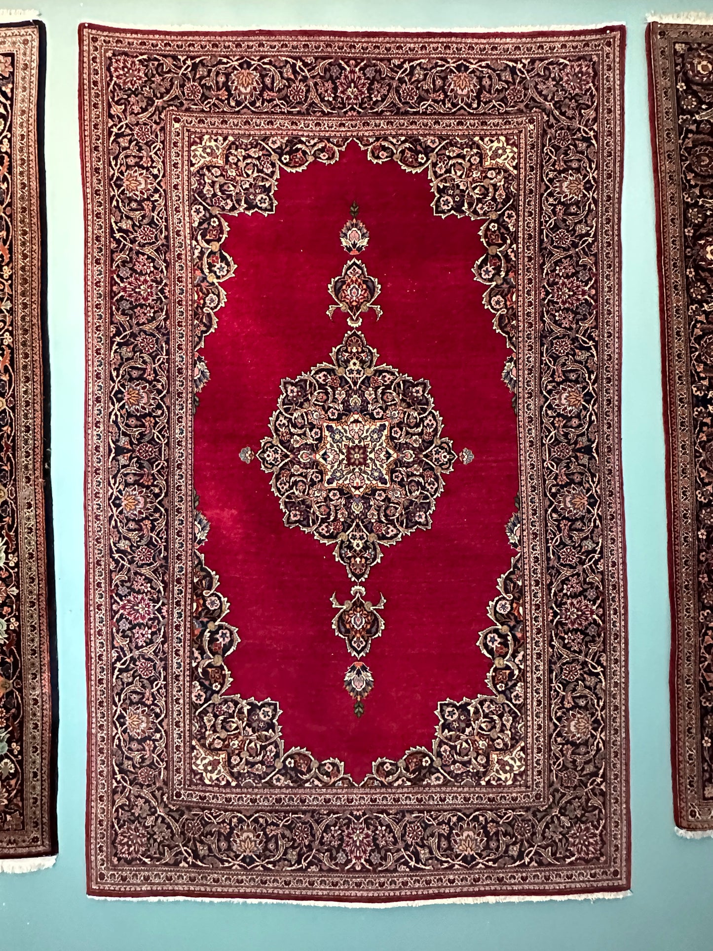 Antiker handgeknüpfter Perser Orientteppich Keschan – 217x135 cm