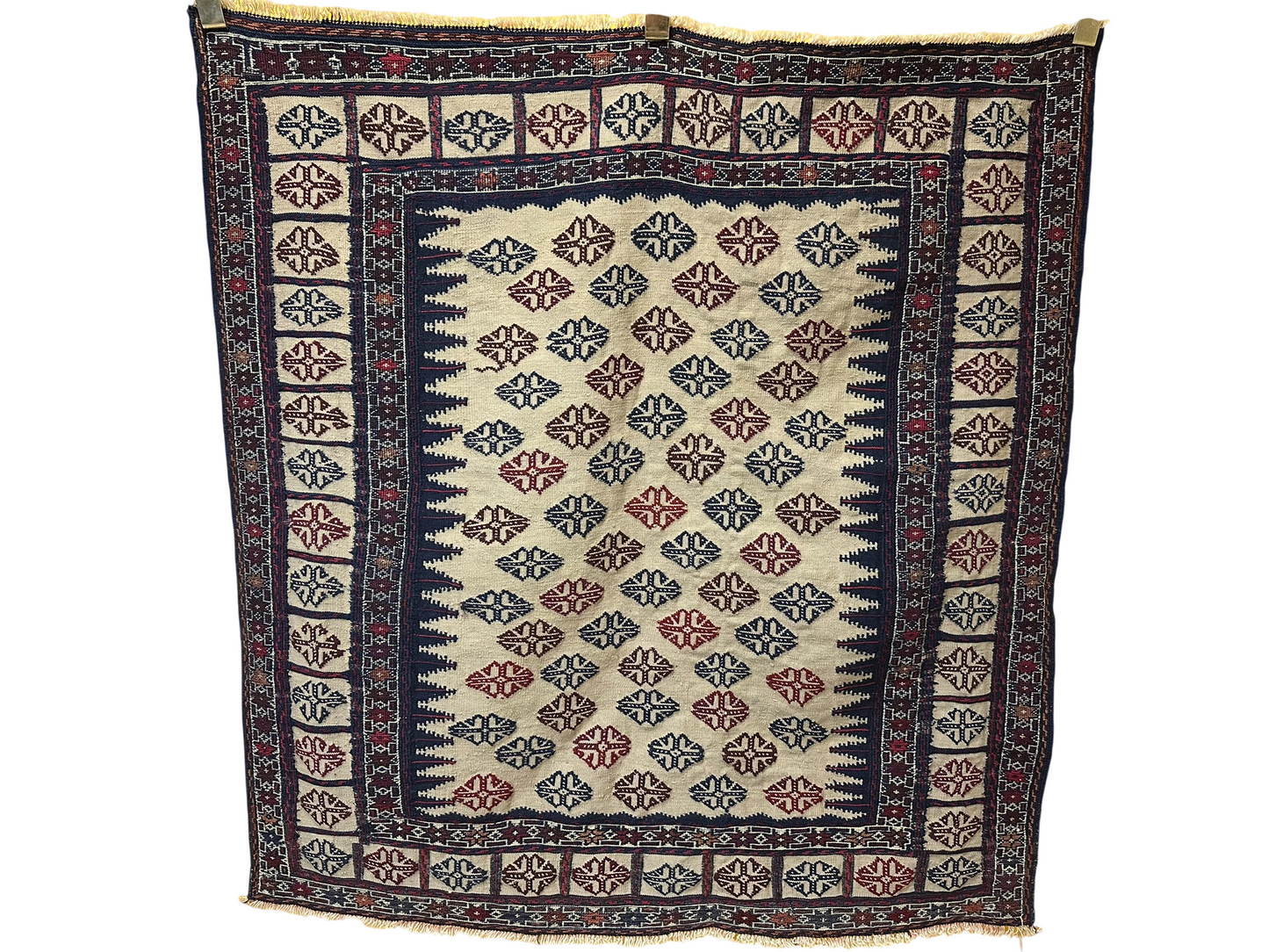 Orientteppich handgeknüpft 130 x 125 cm ANTIK Kelim Muster
