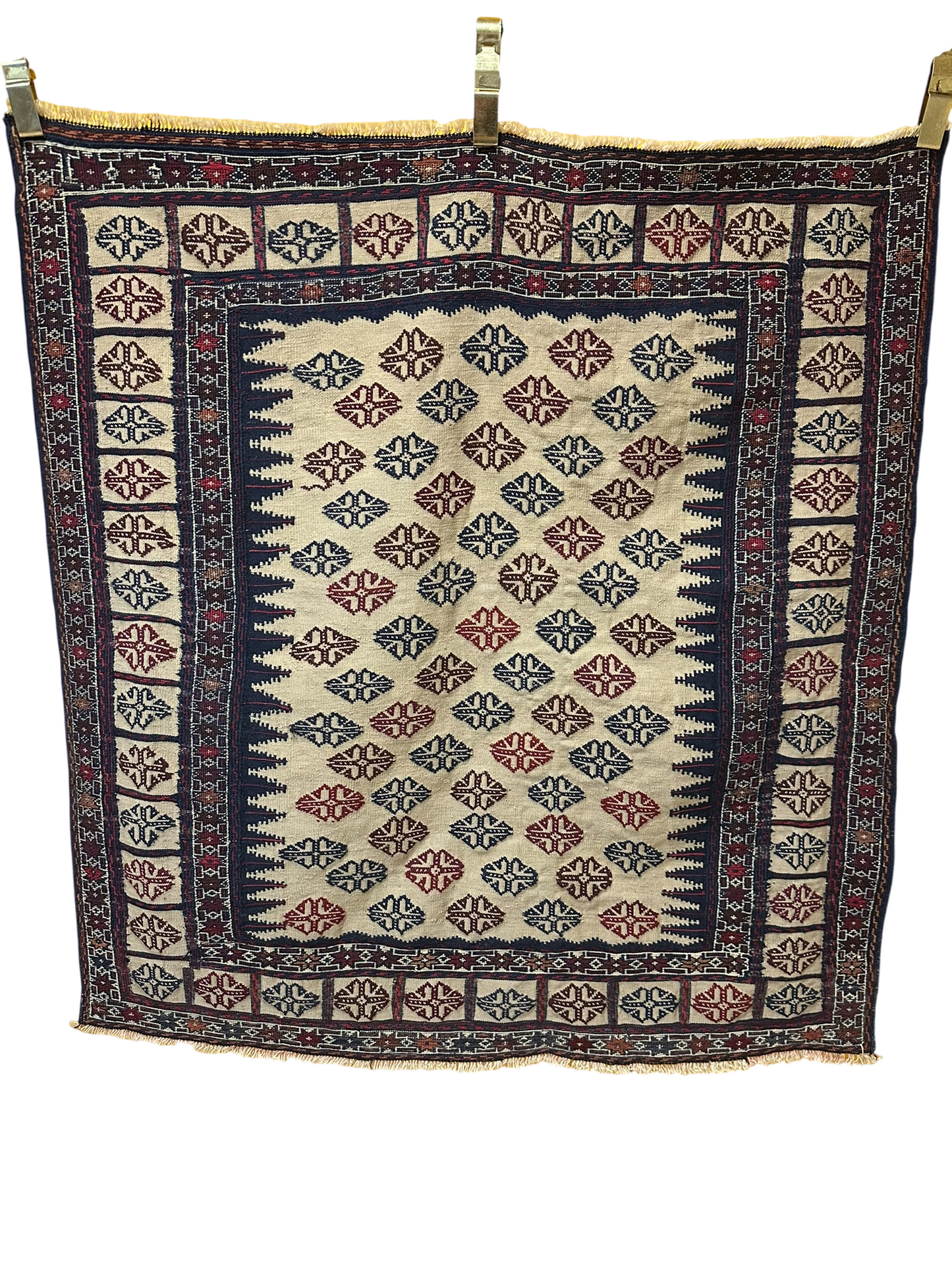 Orientteppich handgeknüpft 130 x 125 cm ANTIK Kelim Muster