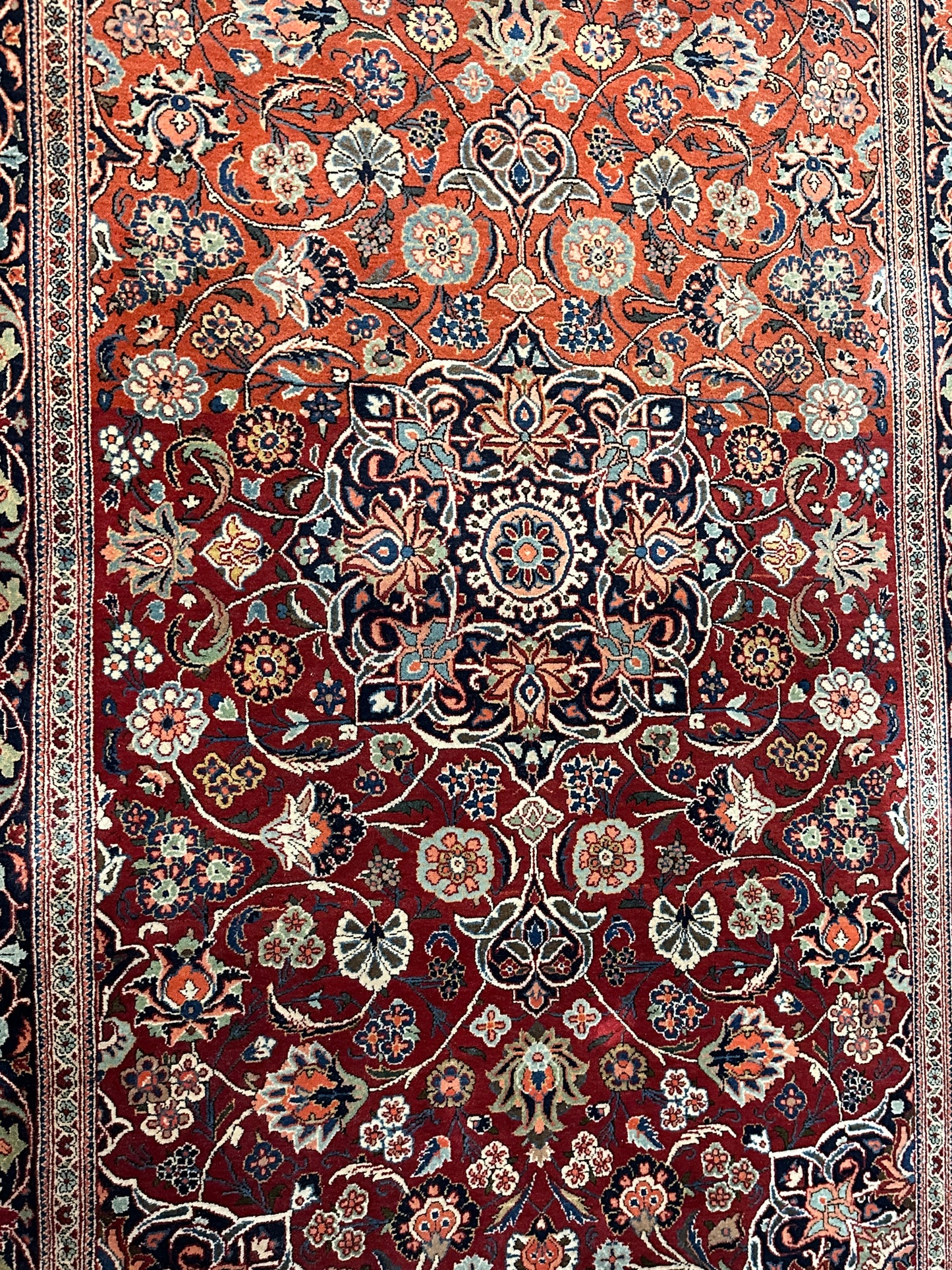 Antiker handgeknüpfter Perser Orientteppich Keschan