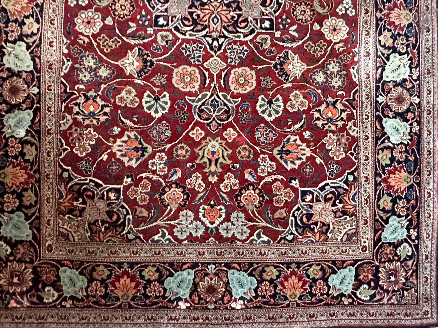 Antiker handgeknüpfter Perser Orientteppich Keschan