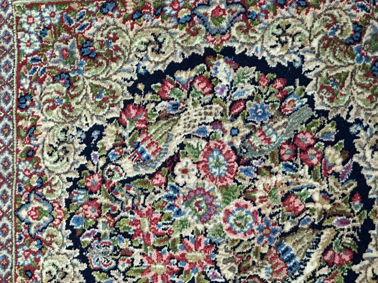 Orientteppich handgeknüpft 130 x 58 cm ANTIK Kirman Naturfarben