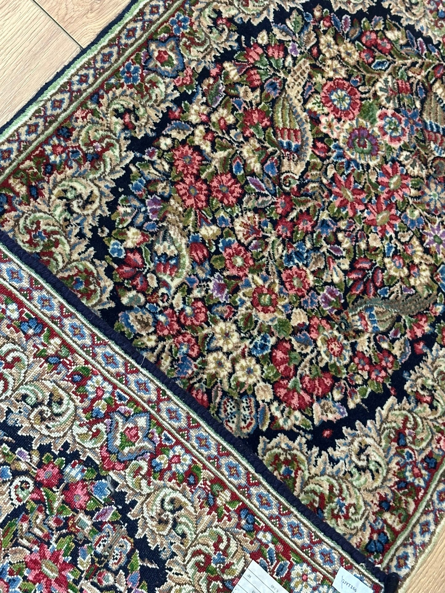 Orientteppich handgeknüpft 130 x 58 cm ANTIK Kirman Naturfarben