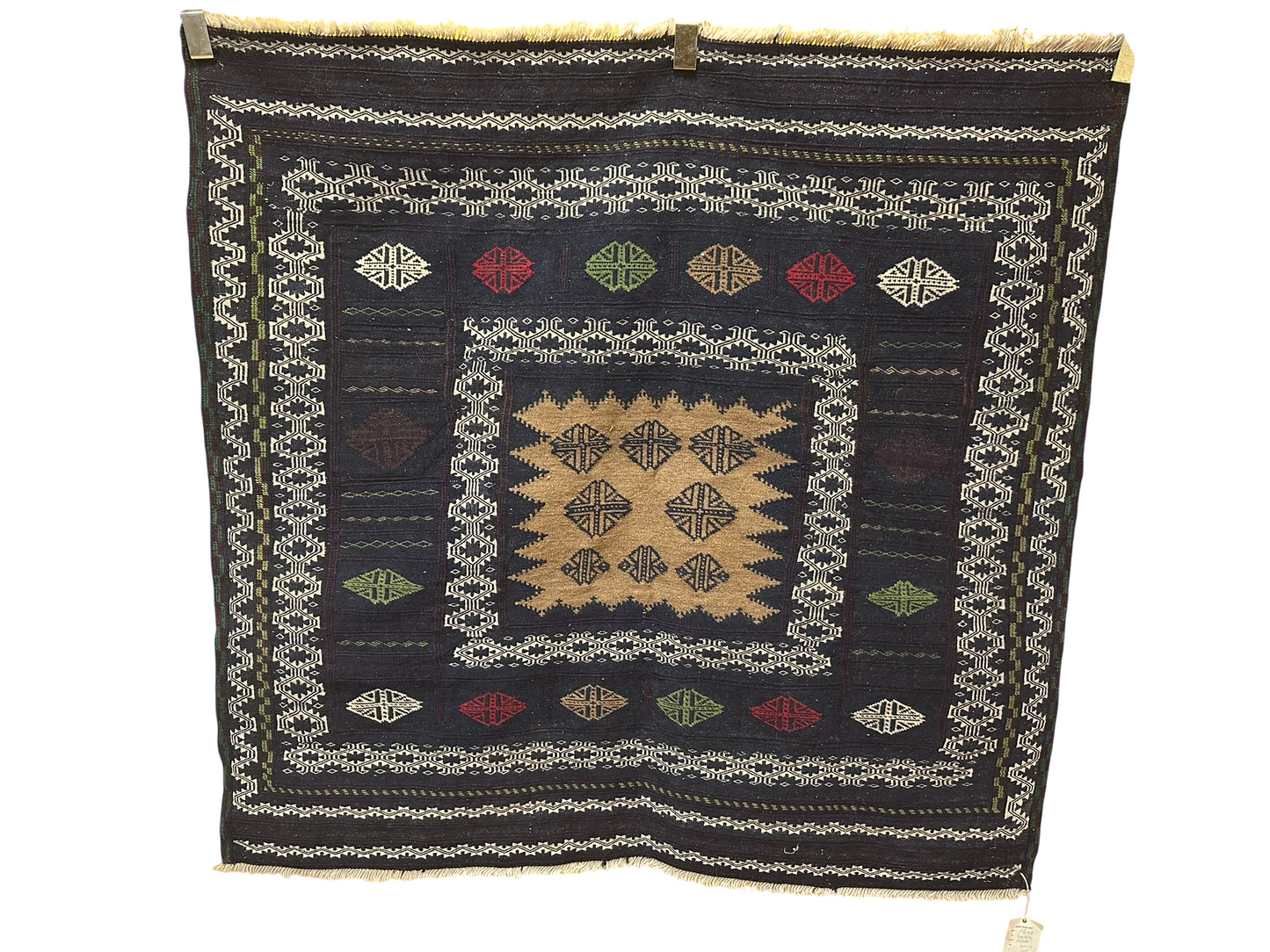 Orientteppich handgeknüpft 130 x 125 cm Behtsch Wolle