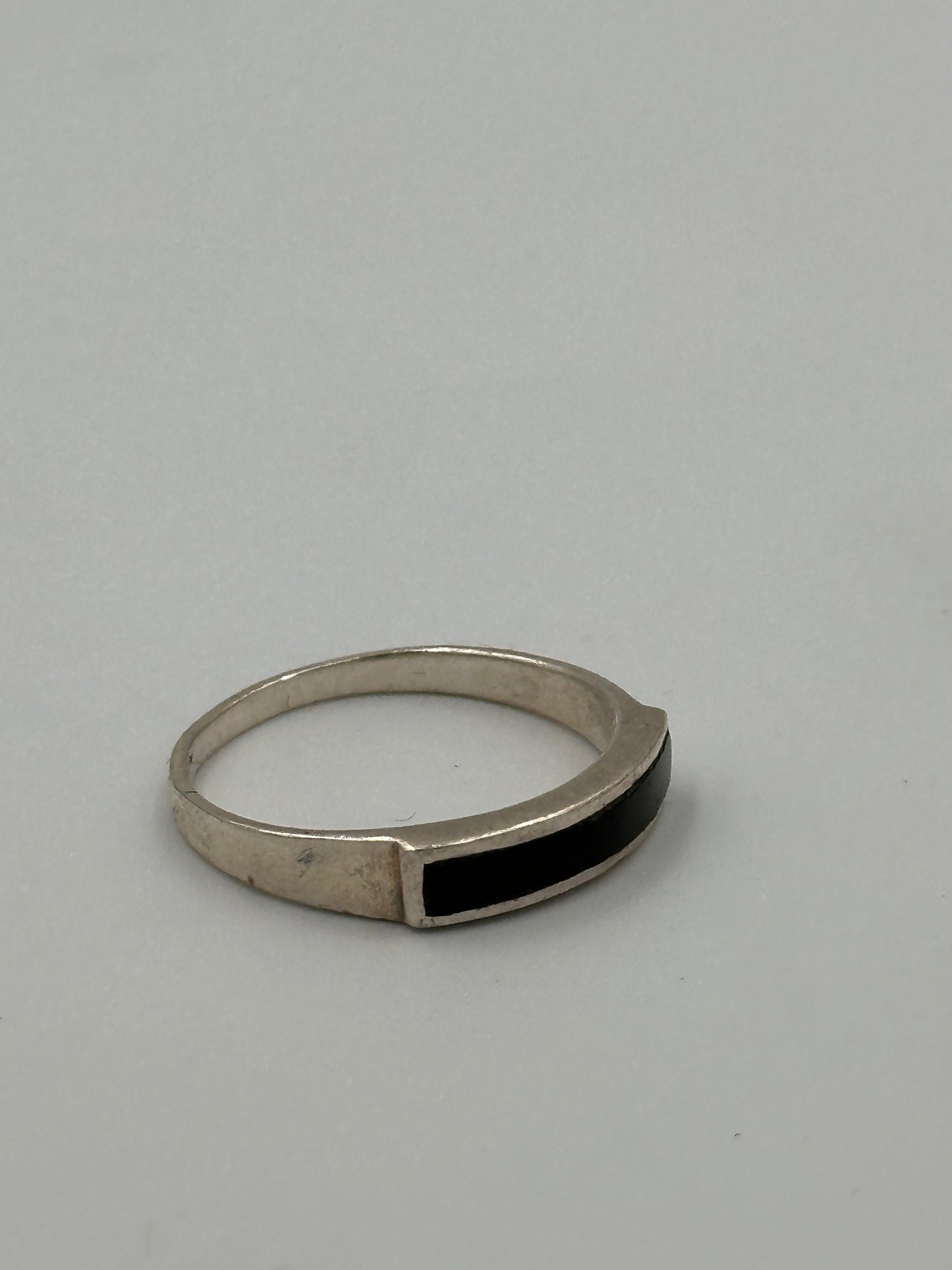 Eleganter 925 Silber Ring mit Onyx Stein  Ringgröße: 55