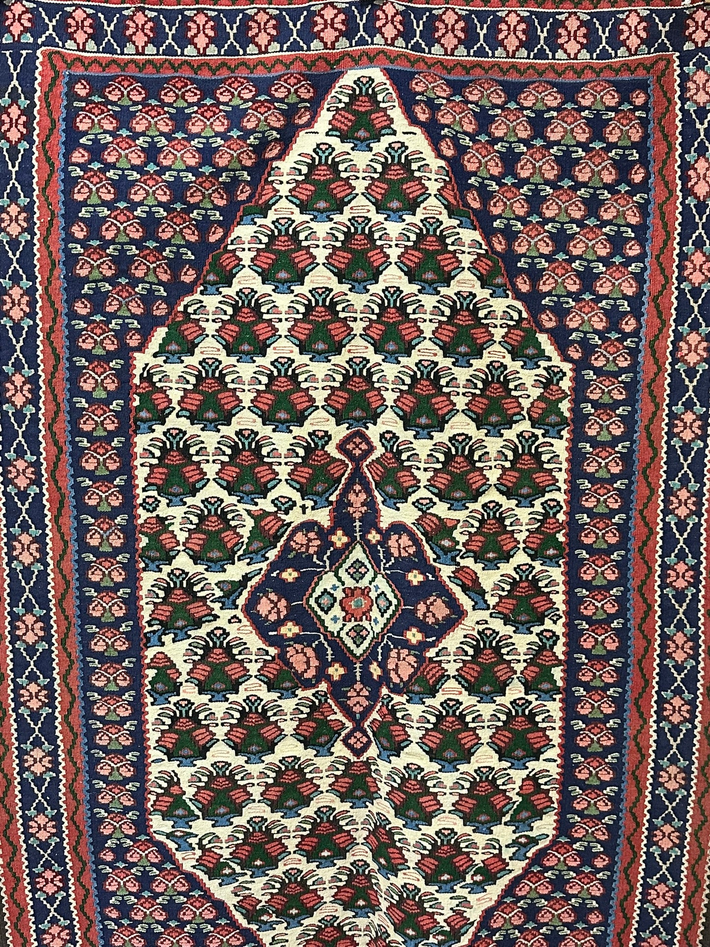 Orientteppich handgeknüpft 166 x 110 cm Bidjar Rosen Kelim