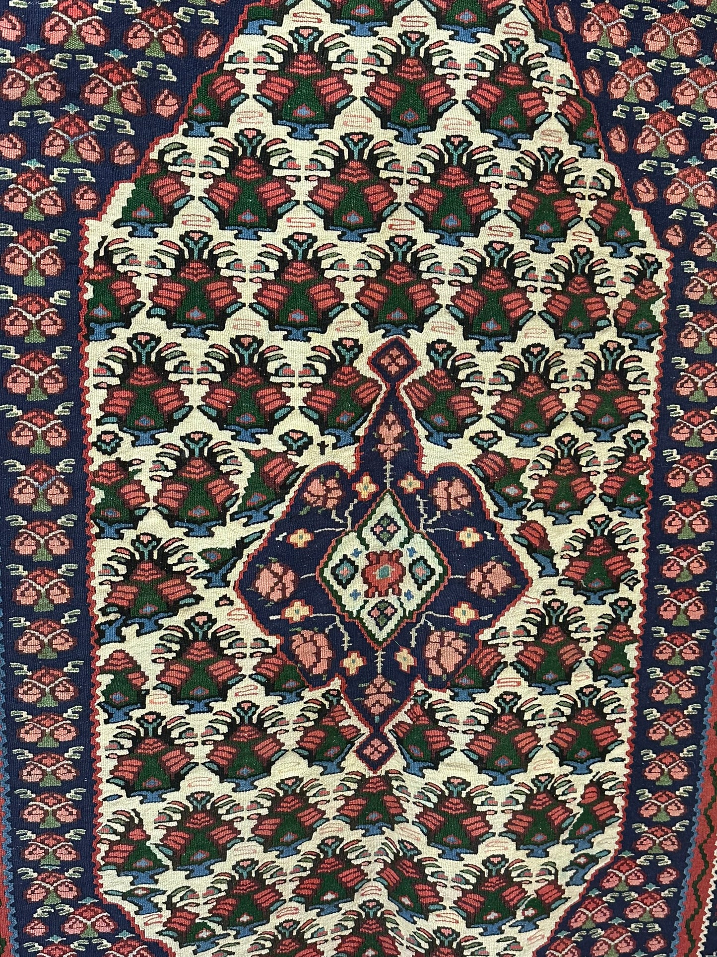 Orientteppich handgeknüpft 166 x 110 cm Bidjar Rosen Kelim