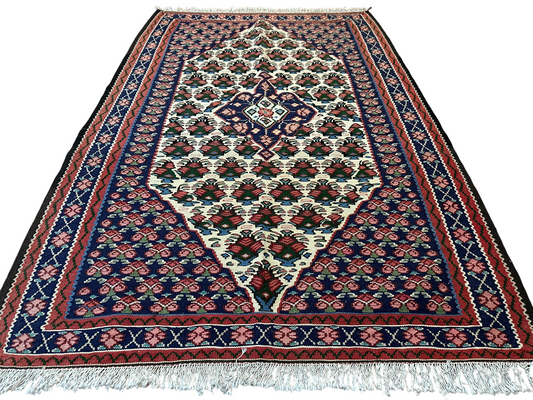 Orientteppich handgeknüpft 166 x 110 cm Bidjar Rosen Kelim