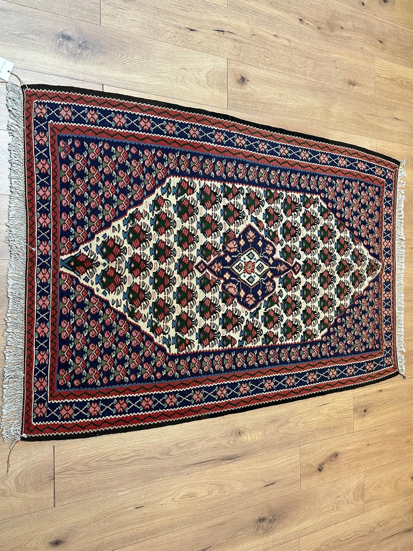 Orientteppich handgeknüpft 166 x 110 cm Bidjar Rosen Kelim
