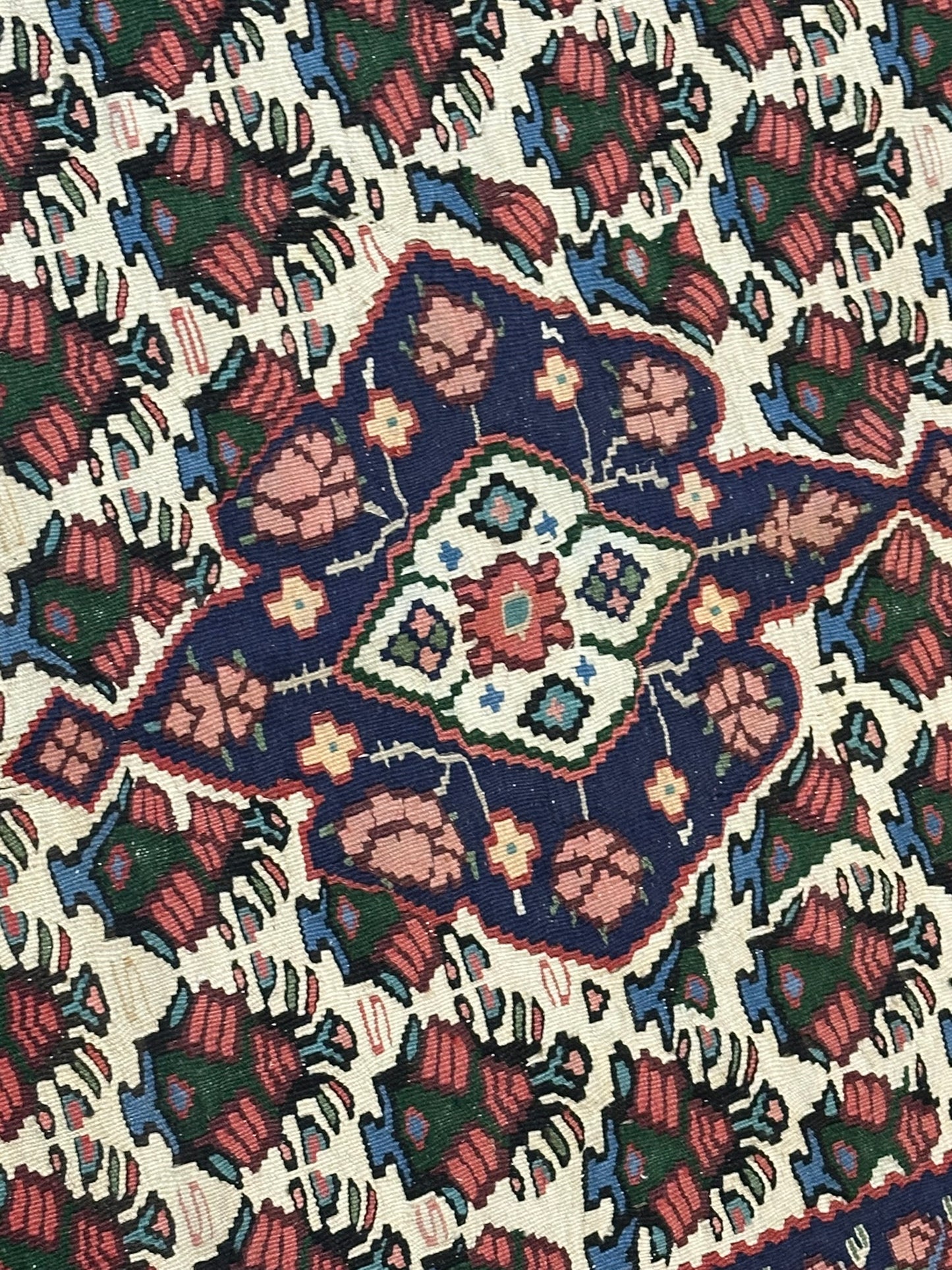 Orientteppich handgeknüpft 166 x 110 cm Bidjar Rosen Kelim